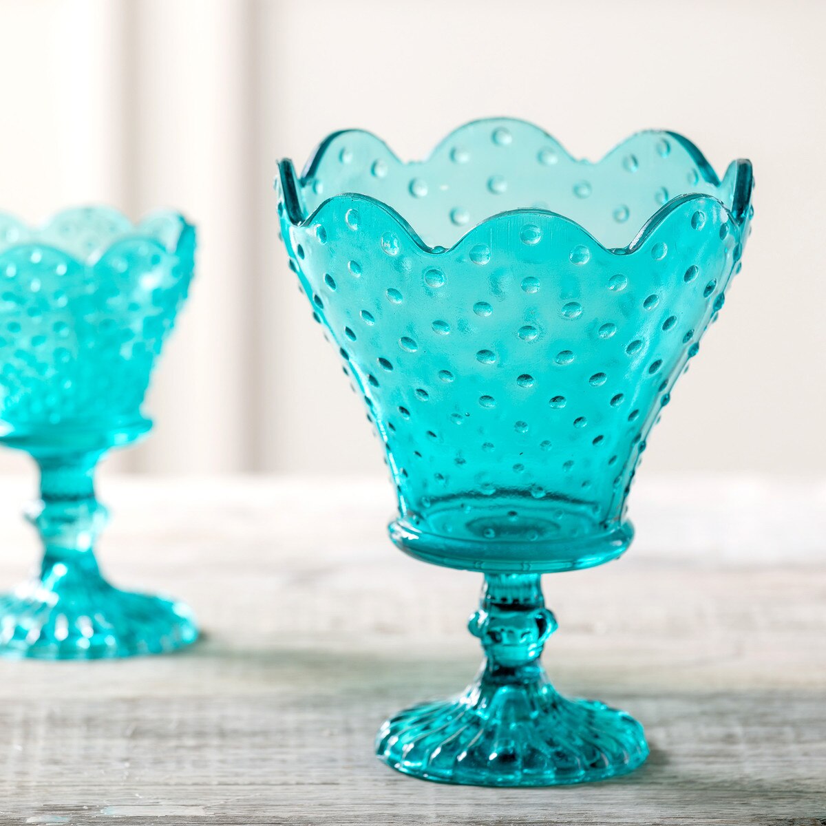 Zoe Pressed Glass Scalloped Urn