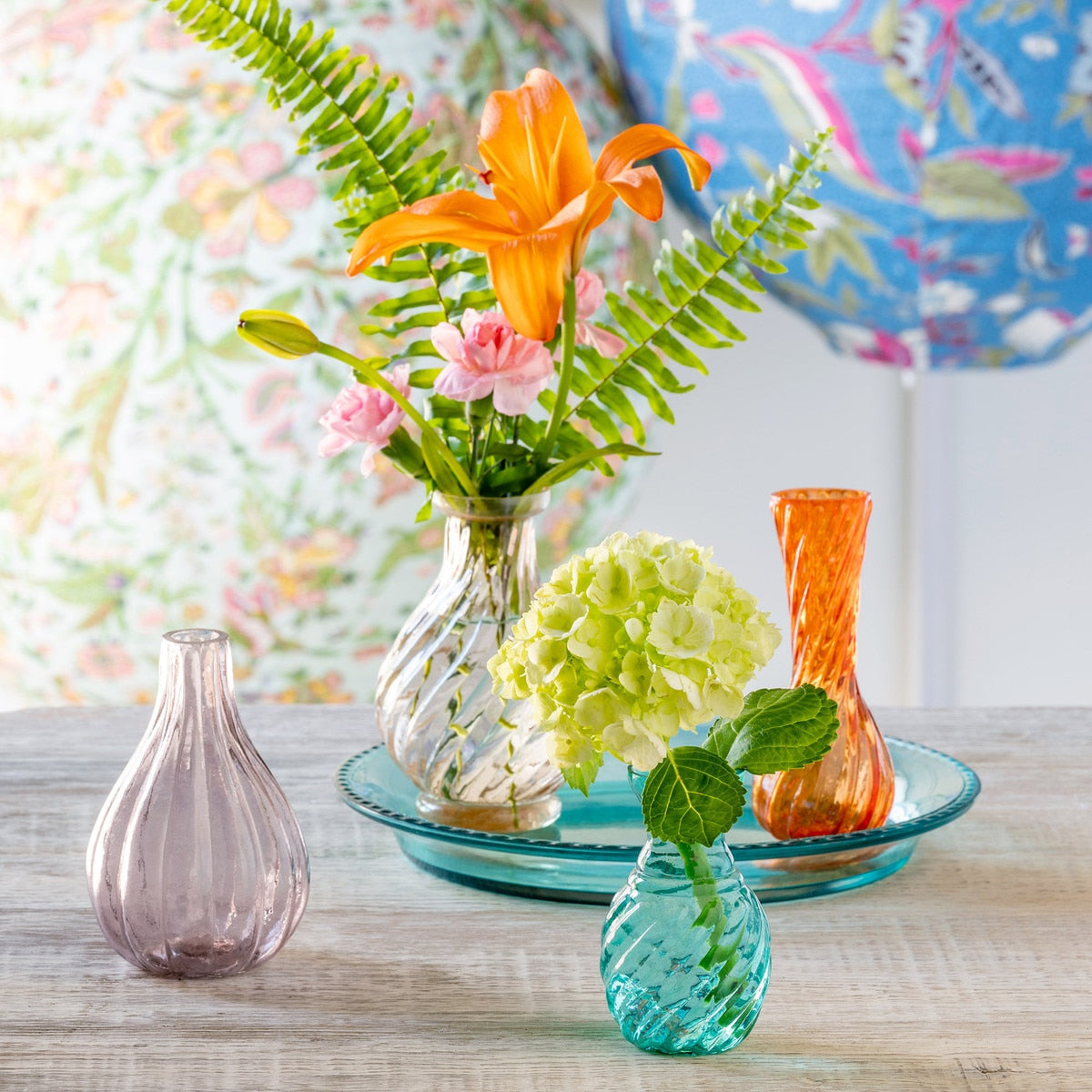 Arc-en-Ciel Vase Collection, Small, Set of 4 Vases with Tray