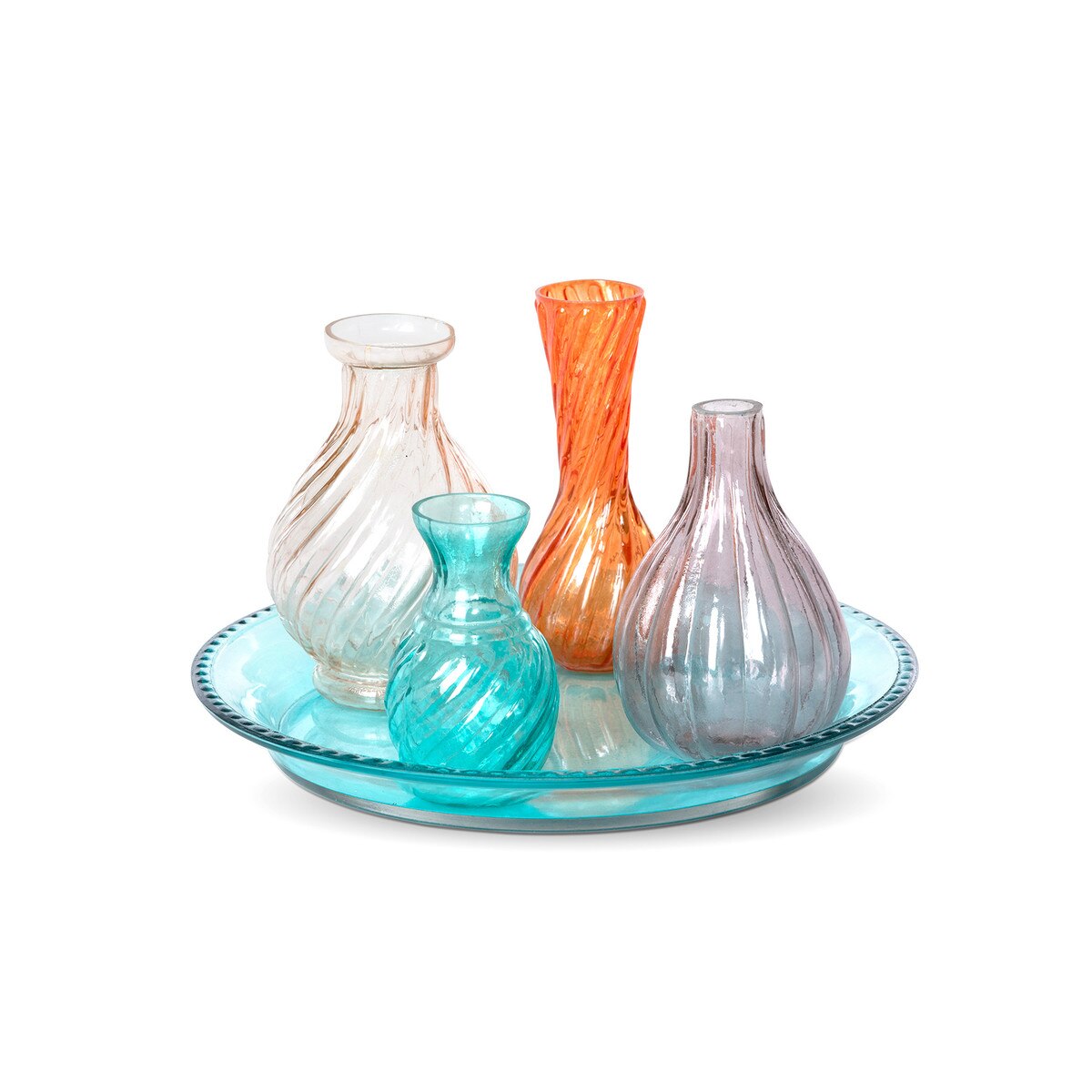 Arc-en-Ciel Vase Collection, Small, Set of 4 Vases with Tray style shot 1