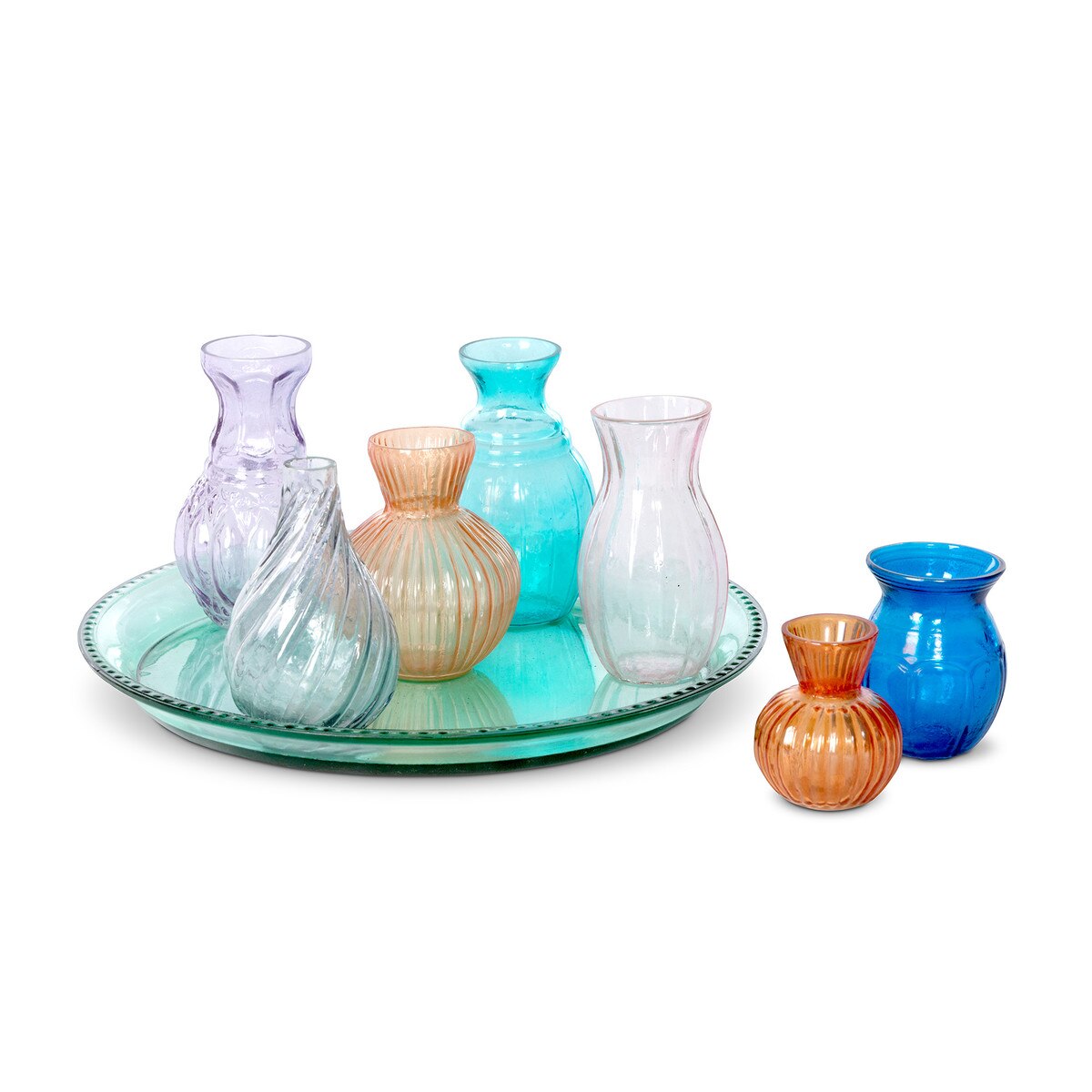 Arc-en-Ciel Vase Collection, Large, Set of 7 Vases with Tray style shot 2