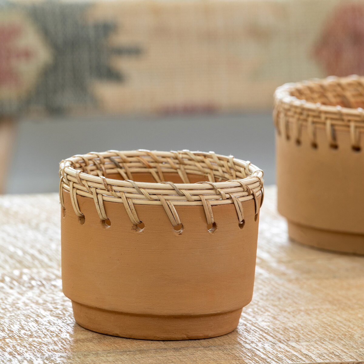 Terra Cotta Woven Pot, 5.75 in. style shot 2