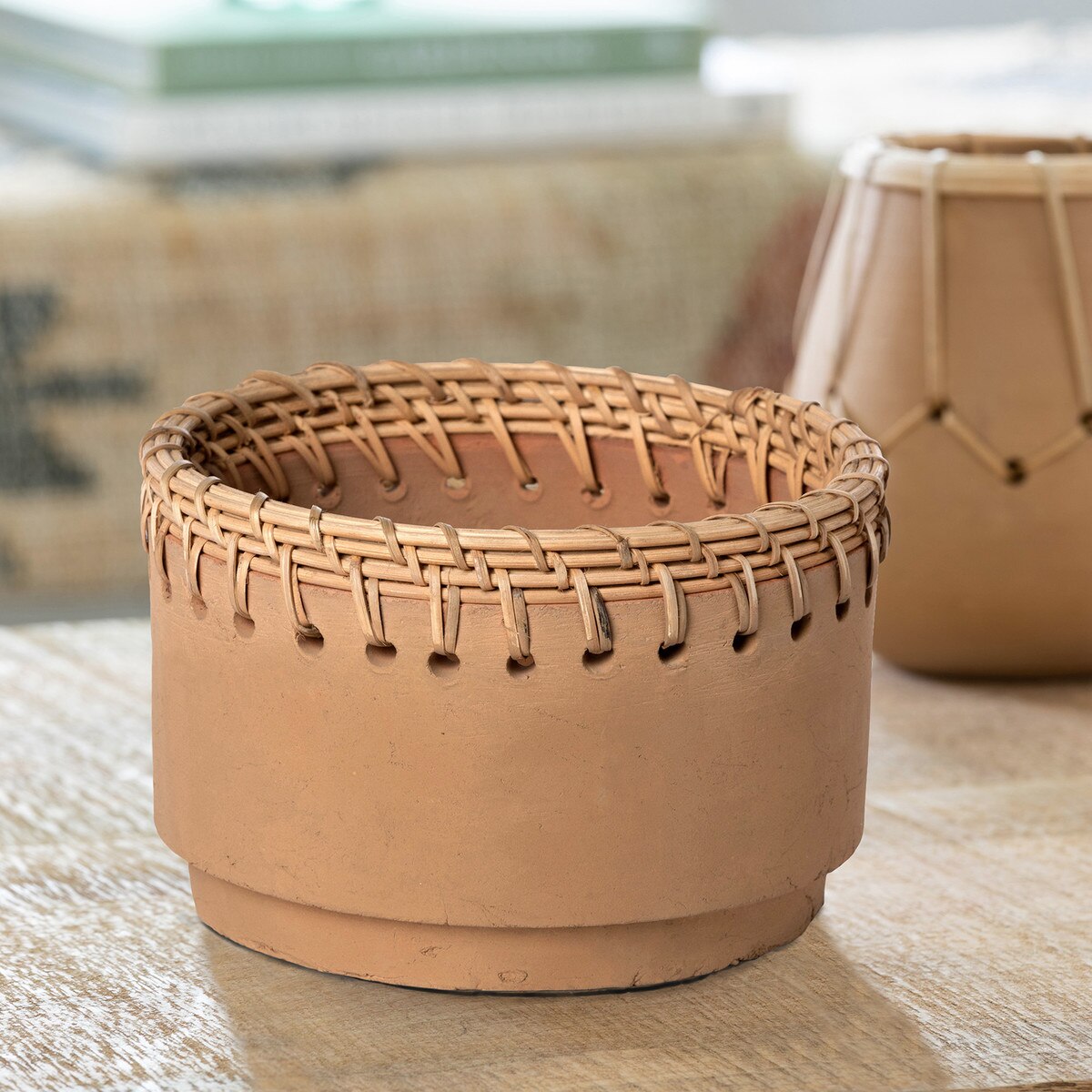 Terra Cotta Woven Pot, 7.5 in. style shot 2