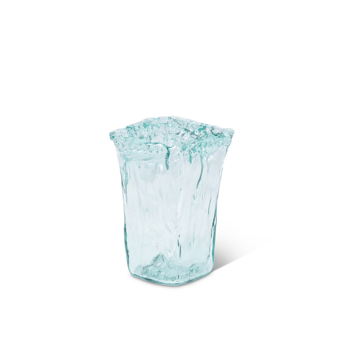 Oceana Organic Glass Square Vase, Small style shot 1