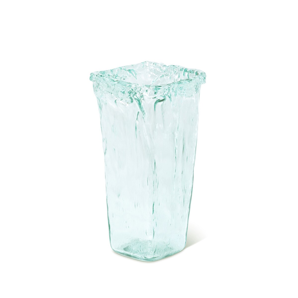 Oceana Organic Glass Square Vase, Medium style shot 1