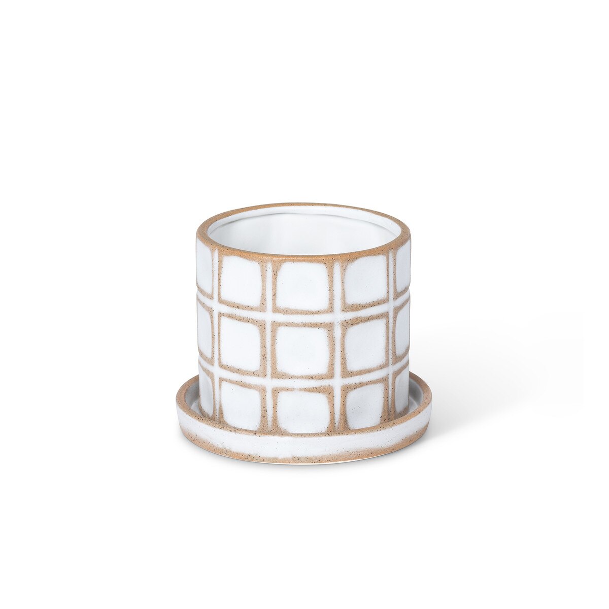 Harmony Ceramic Pot with Saucer, 6" style shot 1
