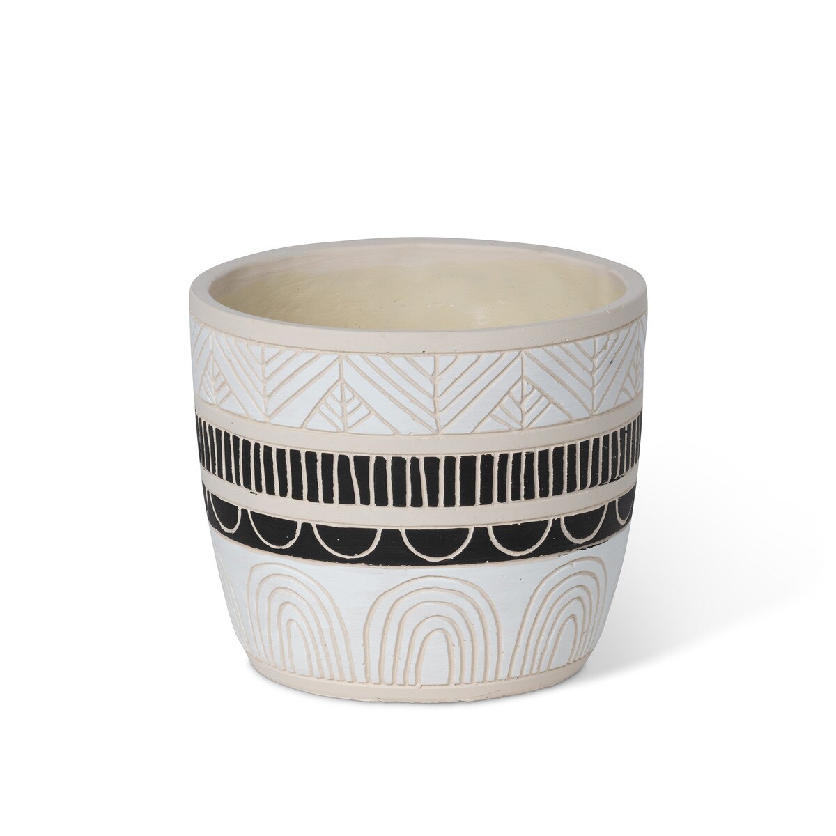 Del Sur Pattern Cement Pot, 6.5" style shot 1