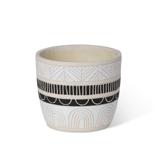 Del Sur Pattern Cement Pot, 6.5" style shot 1