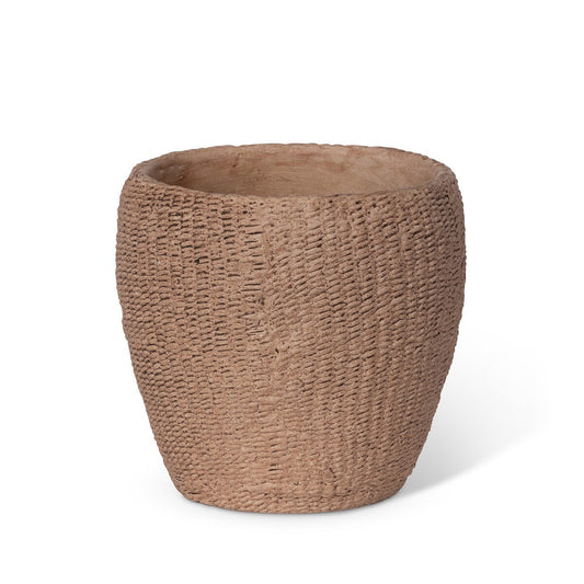 Seagrass Relief Pattern Cement Pot, 8" style shot 1