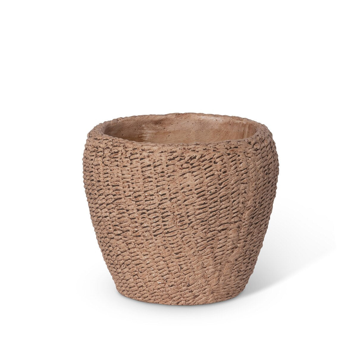 Seagrass Relief Pattern Cement Pot, 6" style shot 1