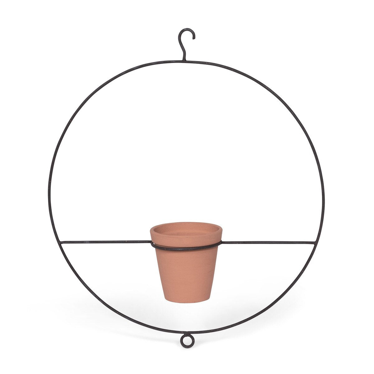 Iron Hoop Hanger with Terra Cotta Pot style shot 1