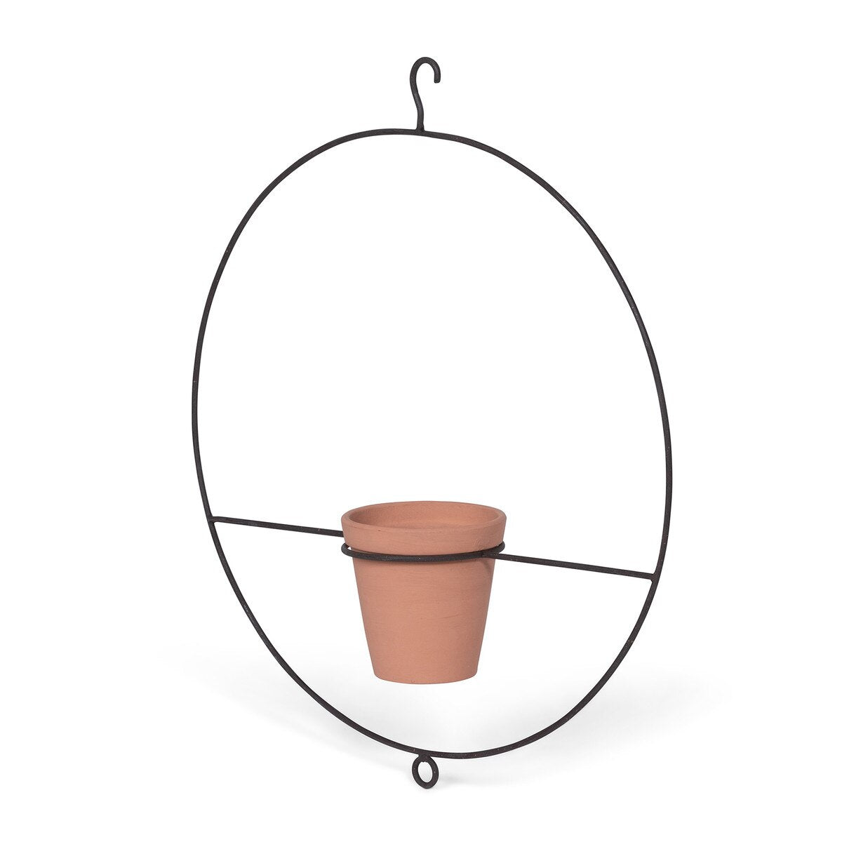 Iron Hoop Hanger with Terra Cotta Pot style shot 2