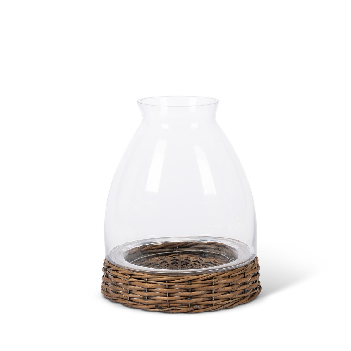 Glass Dome with Rattan Base, 14" style shot 1