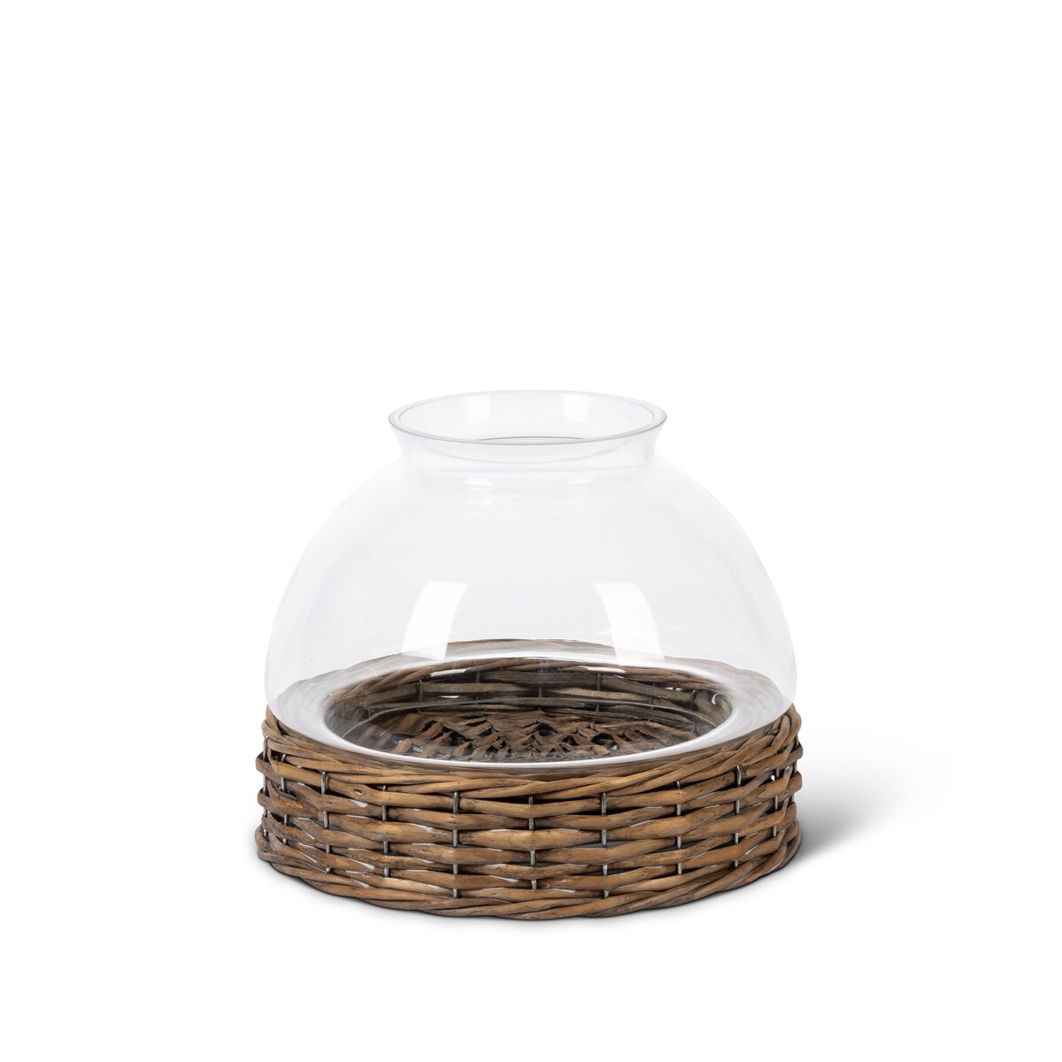 Glass Dome with Rattan Base, 9.5" style shot 1