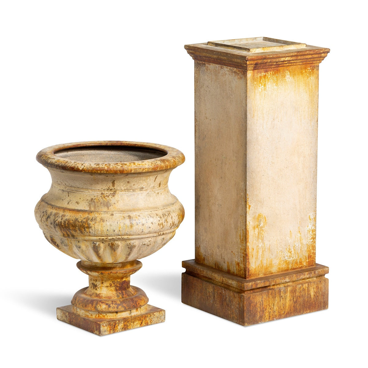Metal Portico Urn with Tall Pedestal style shot 1