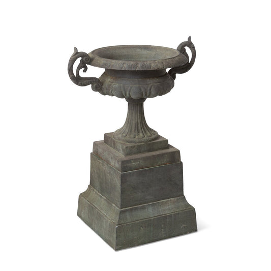 Cast Iron Terrace Urn on Plinth style shot 1
