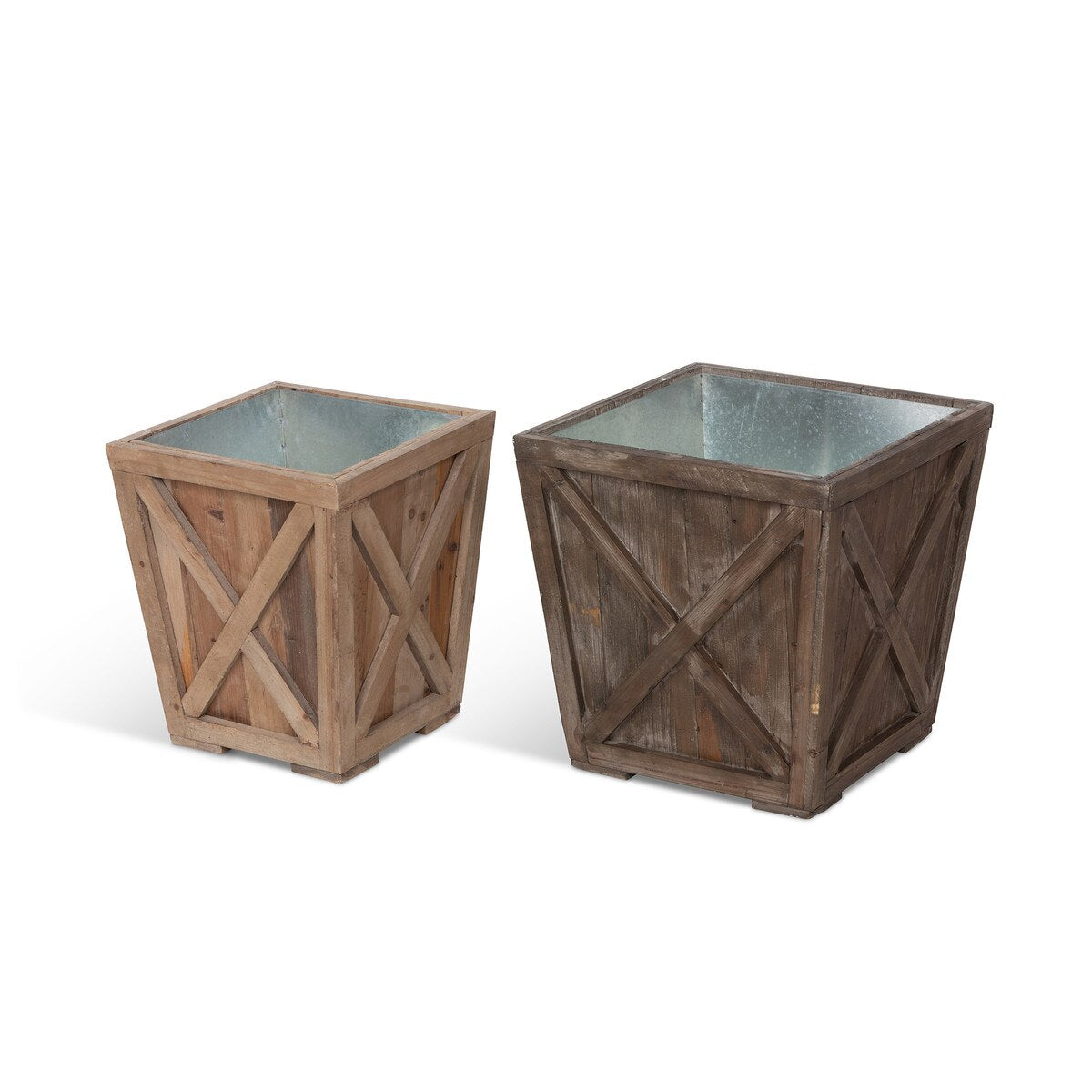 Reclaimed Wood Town & Country Planters, Set of 2 style shot 1