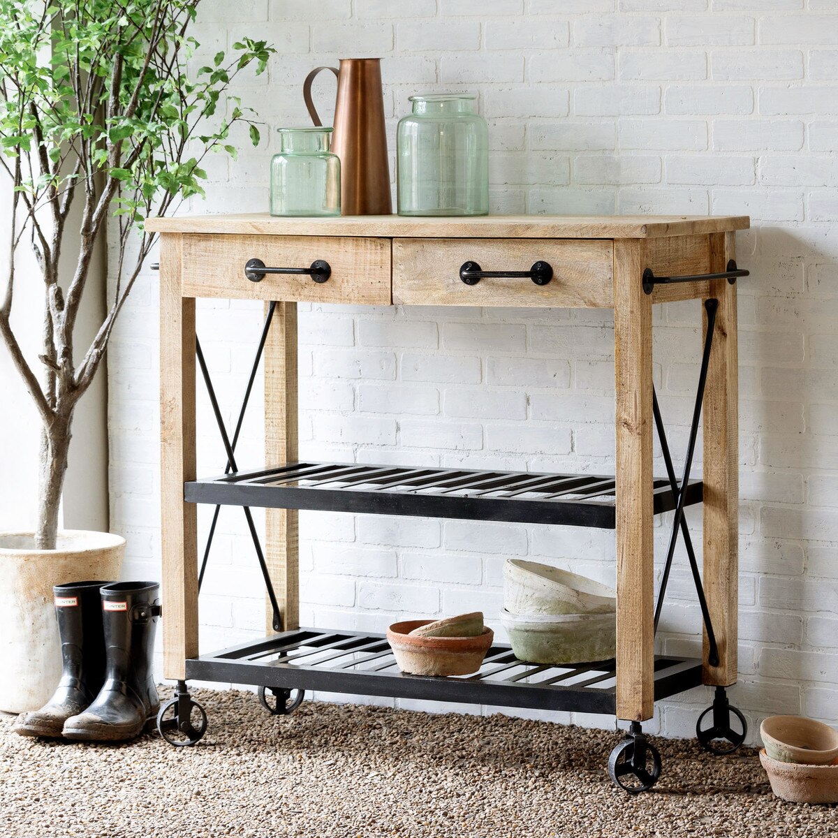 Garden Potting Cart Island