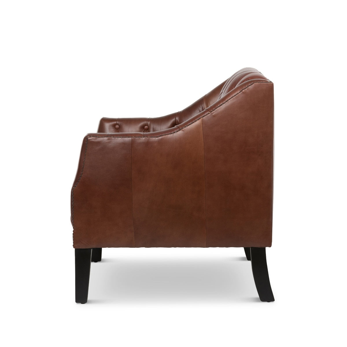 Mahogany Leather Library Chair, Cordovan style shot 2