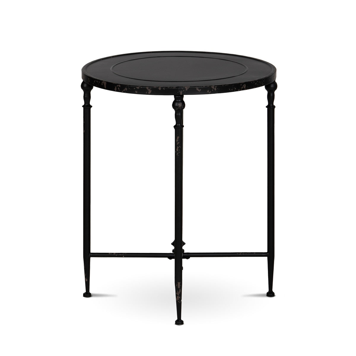 Antique Black Metal Round Side Table style shot 1