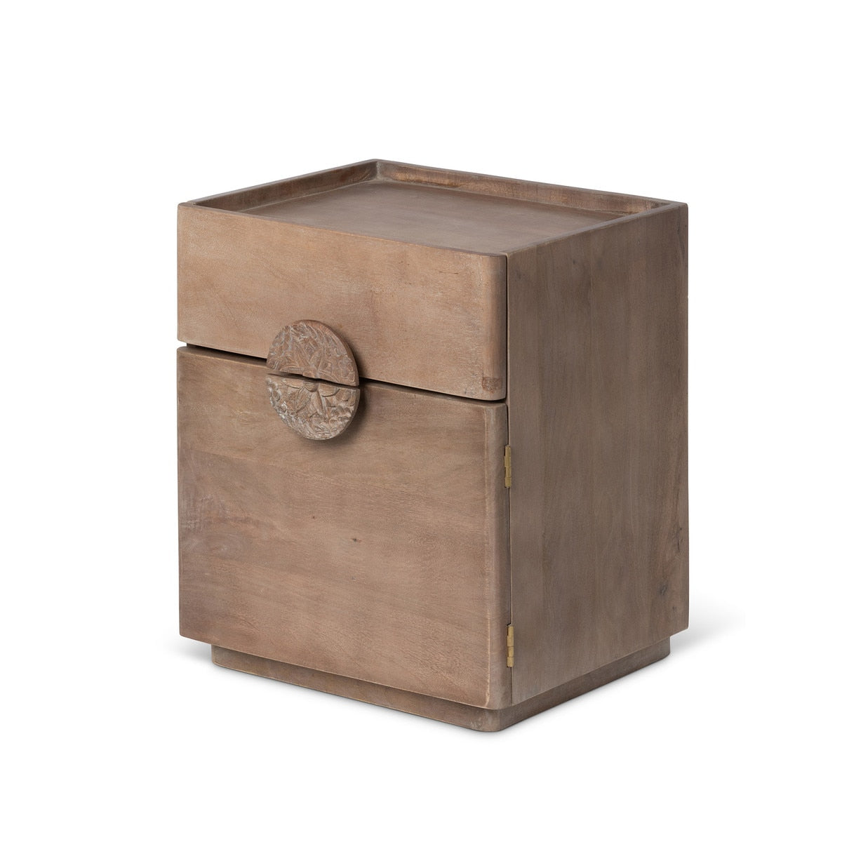 Rosette Hand Carved Wooden Side Table style shot 1