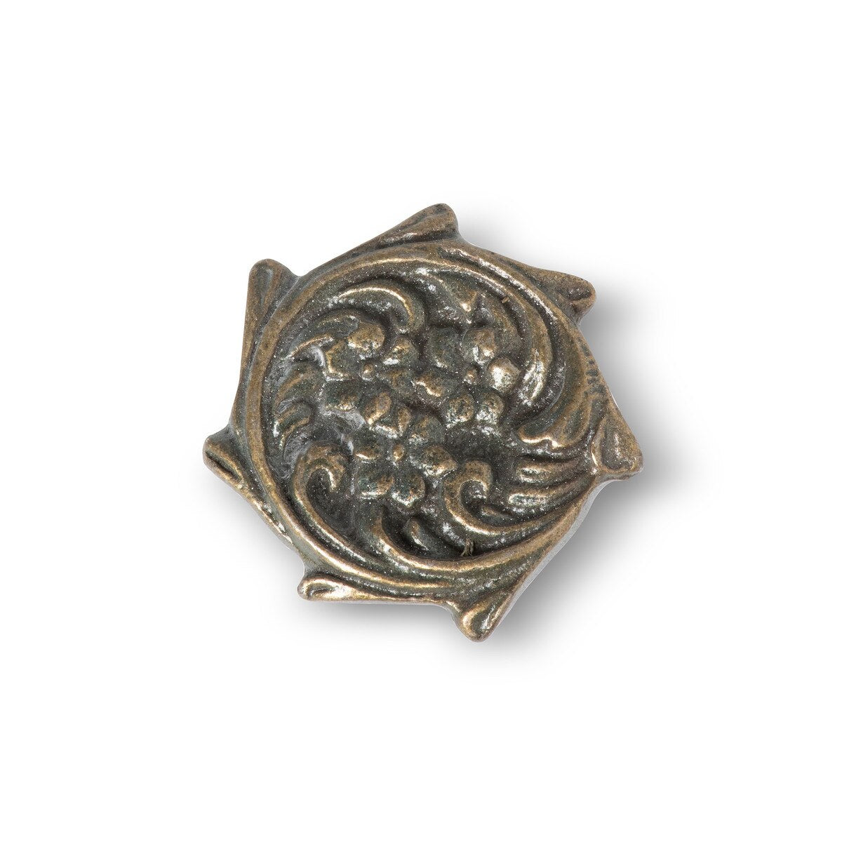 Antique Brass Rosette Knob style shot 2