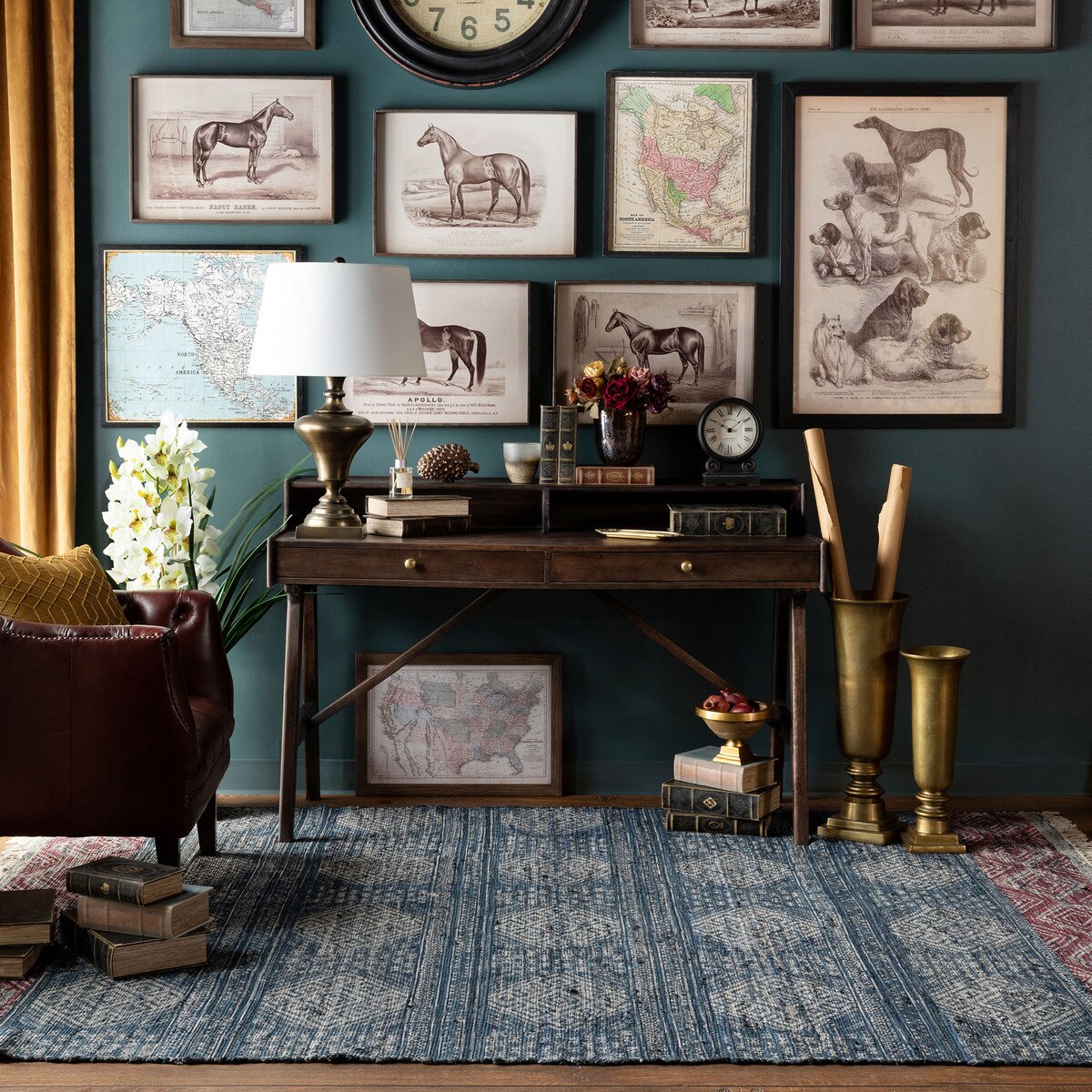 Austin Cotton Blend Printed Rag Rug, 6' x 9' style shot 2