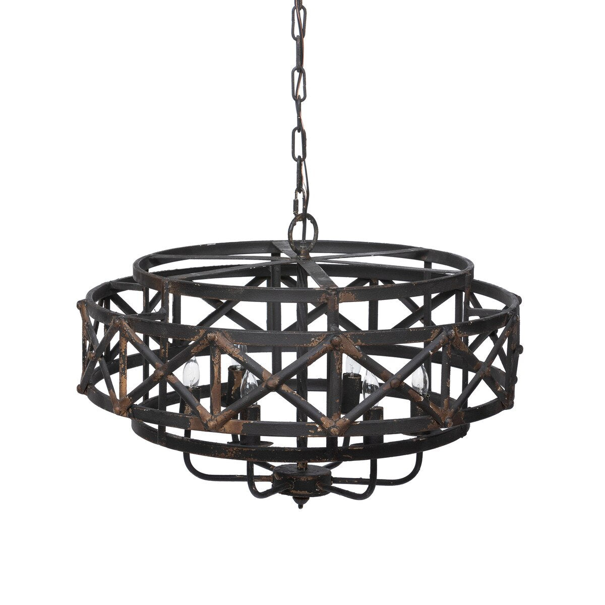Metal Industrial Trestle Chandelier style shot 1