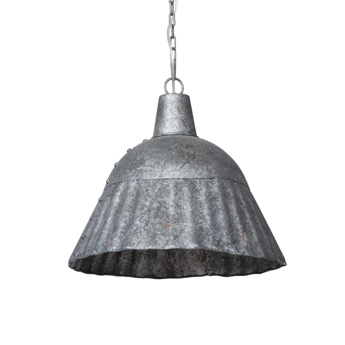 Fluted Galvanized Pendant Light Fixture style shot 1