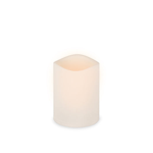 Indoor/Outdoor Flickering Flameless Pillar Candle, 4.5"x6" style shot 1