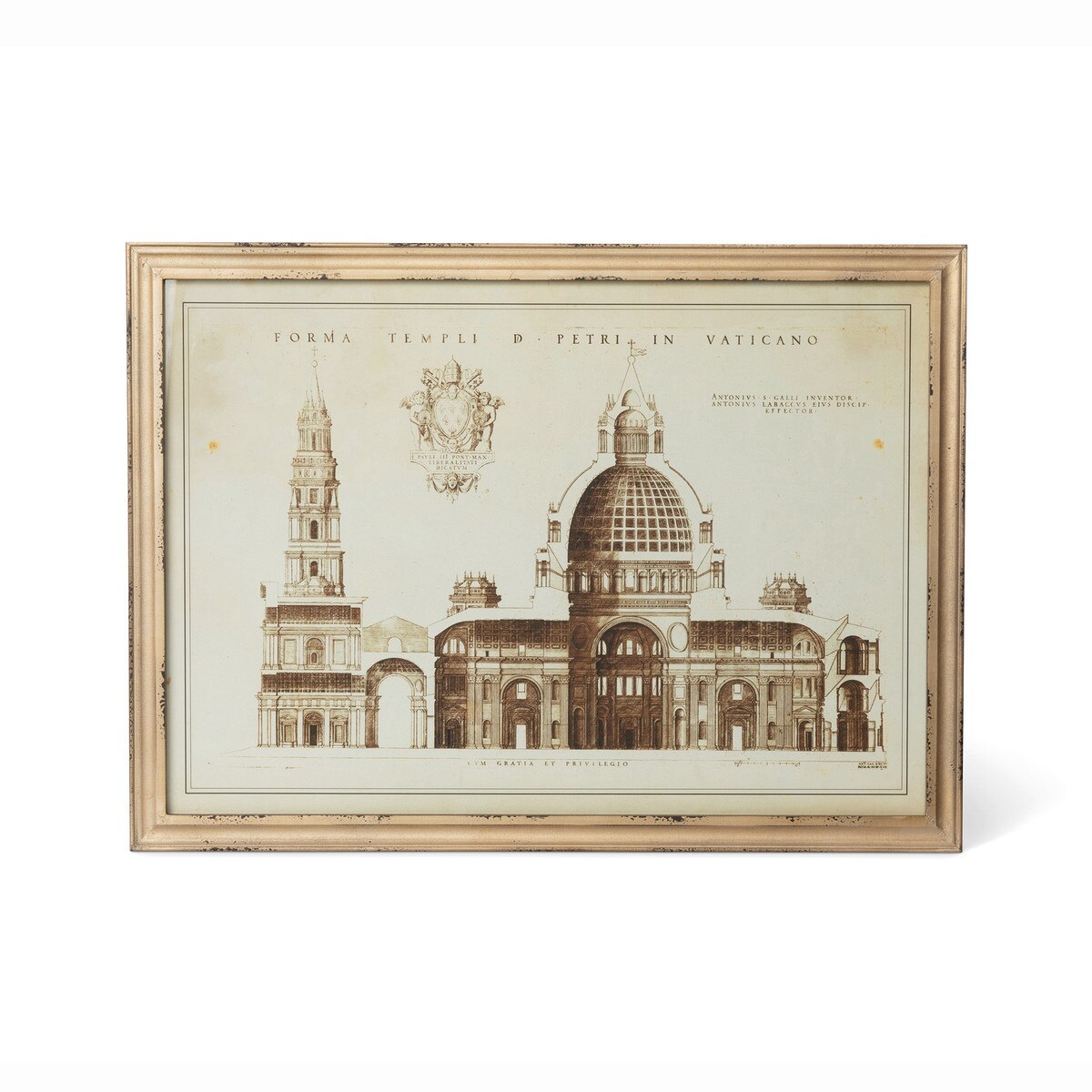 Vaticano Architectural Drawing Framed Print style shot 1
