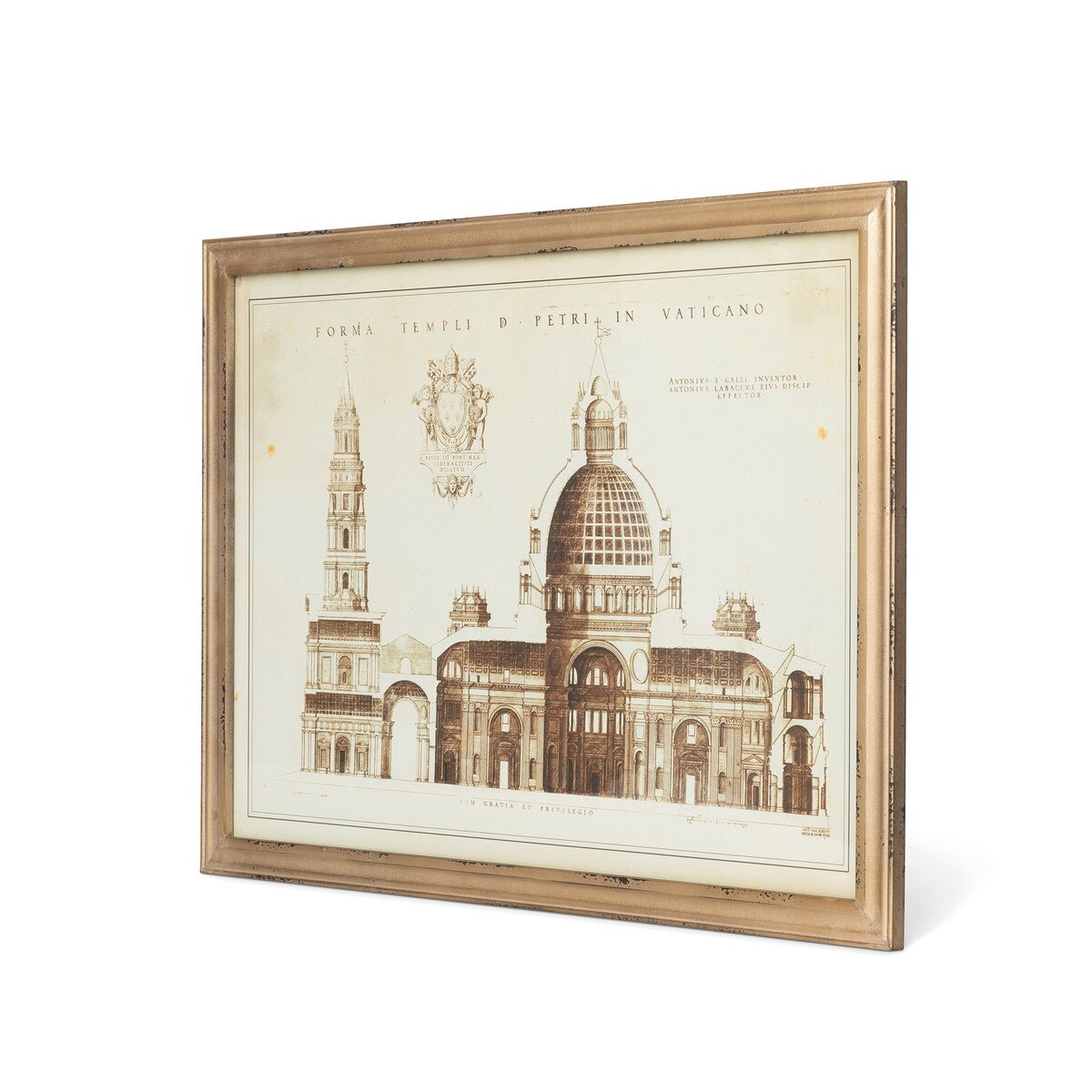 Vaticano Architectural Drawing Framed Print style shot 2