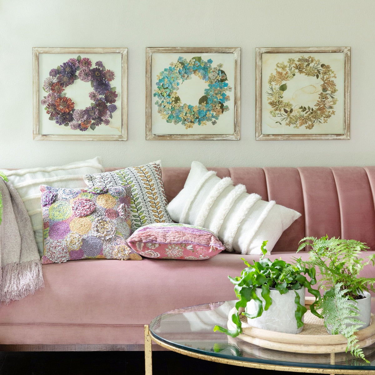 Dried Hydrangea Wreath Print