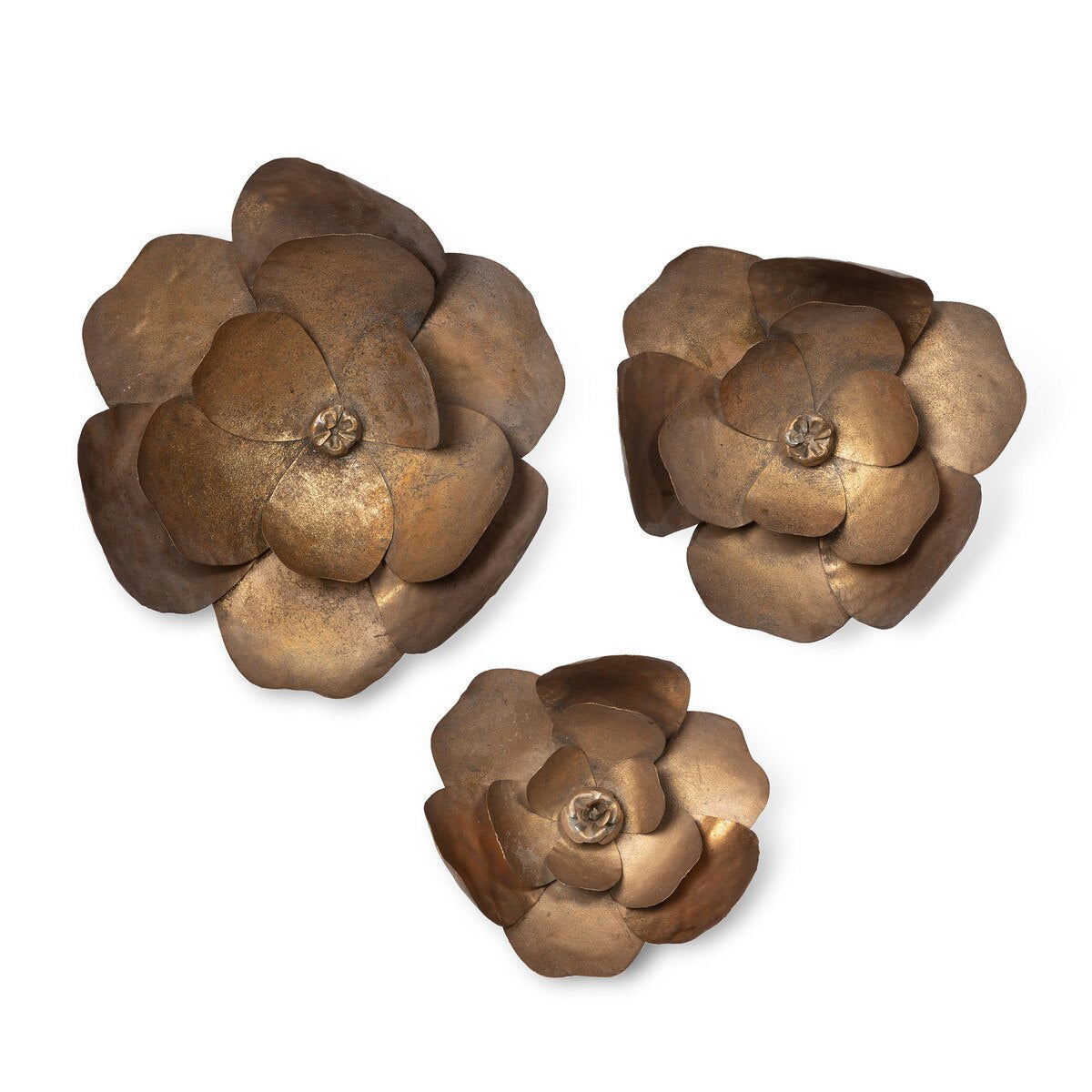 Antique Bronze Magnolia Wall Flowers, Set of 3 style shot 1