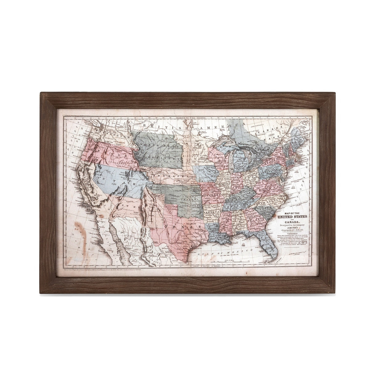 Vintage United States Framed Map style shot 1
