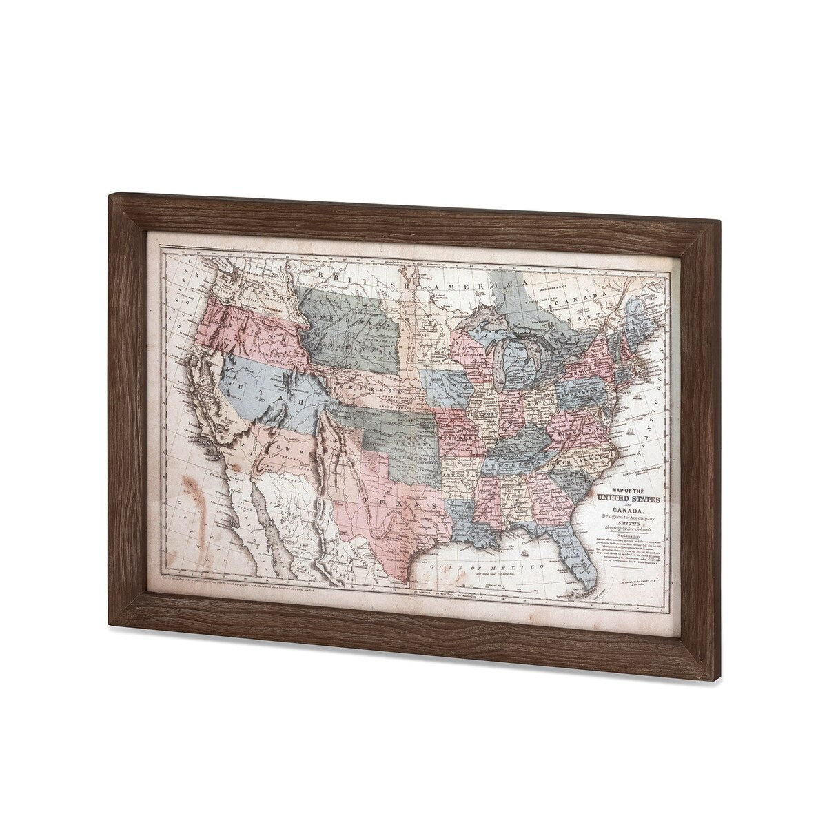 Vintage United States Framed Map style shot 2