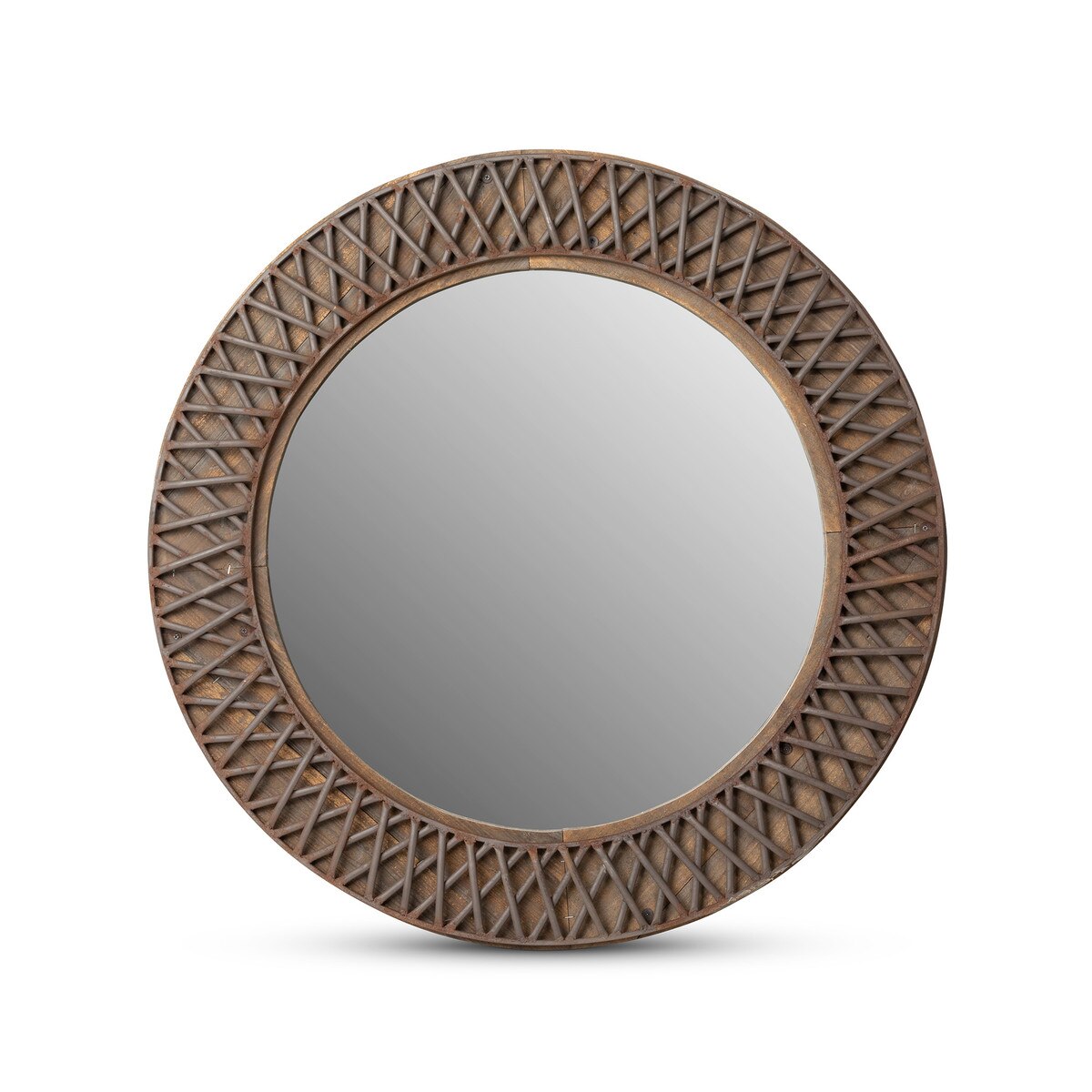 Iron Lattice Round Wall Mirror style shot 1