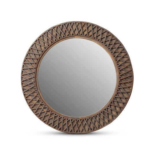 Iron Lattice Round Wall Mirror style shot 1