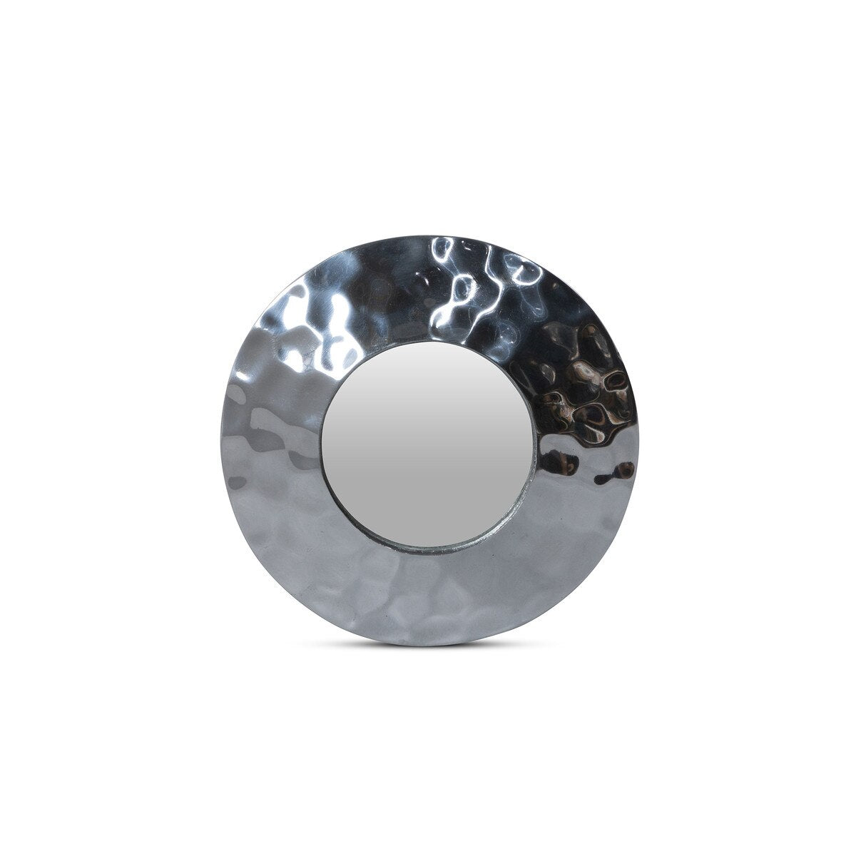 Hammered Pewter Portal Mirror, 6.5" style shot 1