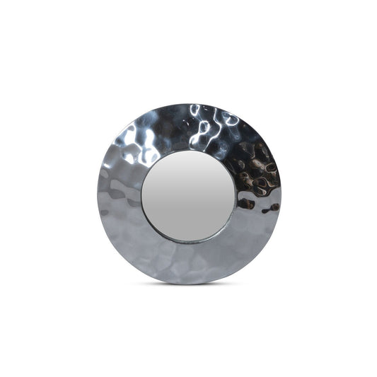 Hammered Pewter Portal Mirror, 6.5" style shot 1