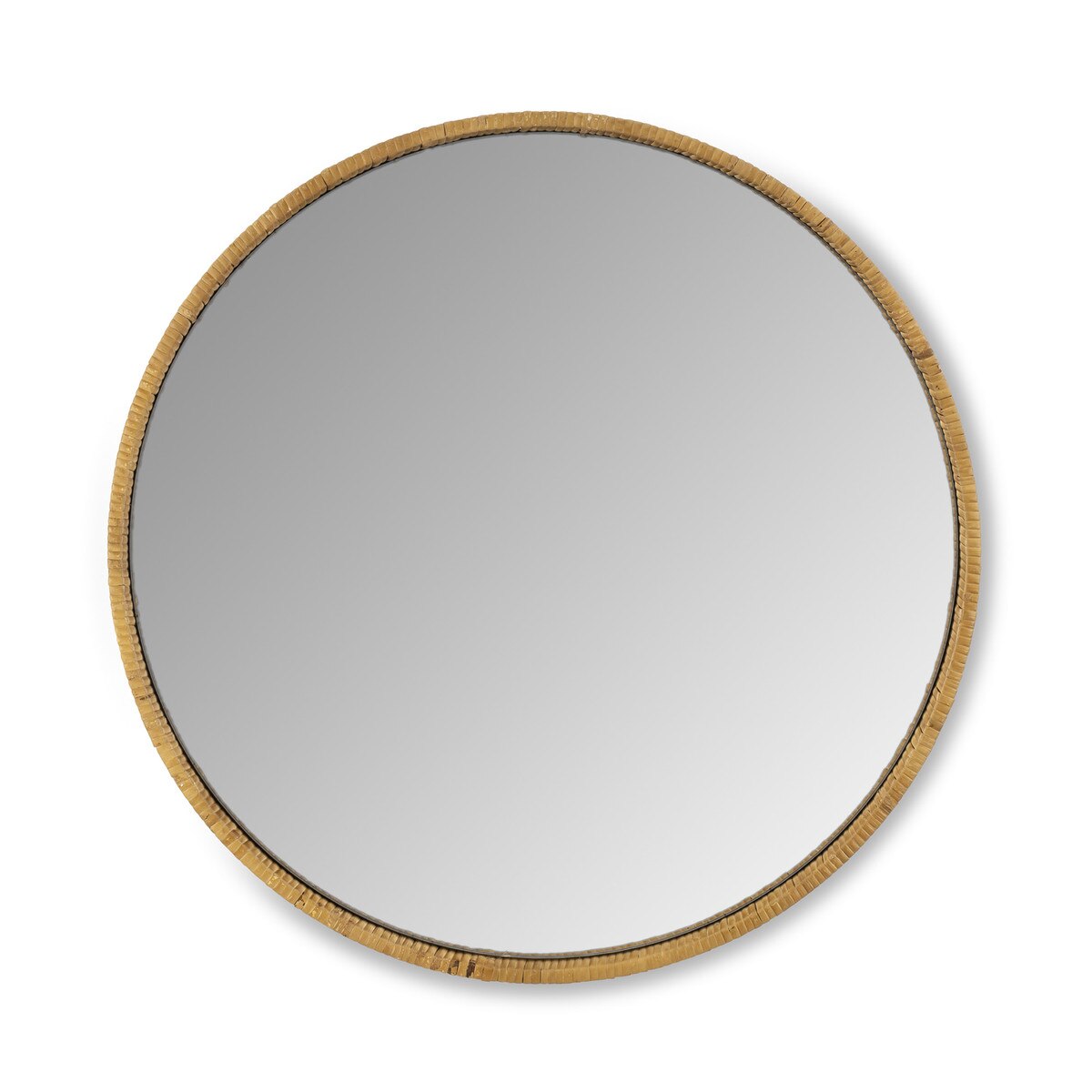 Rattan Wrapped Wood Mirror, 24" style shot 1