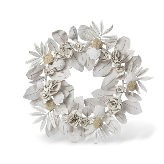 Upcycled Tent Canvas Floral Wreath style shot 1