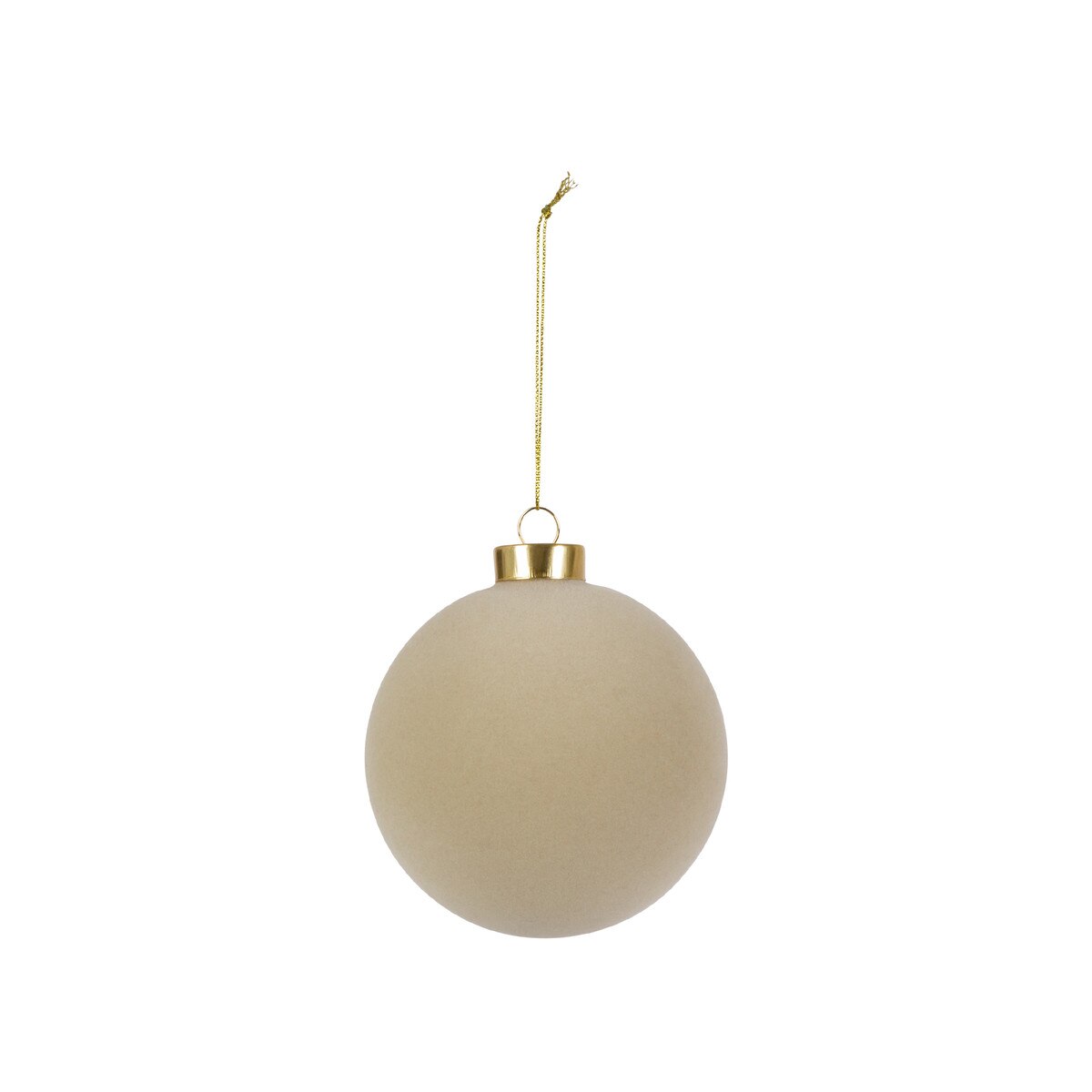 Taupe Flocked Ornament, 4" style shot 1