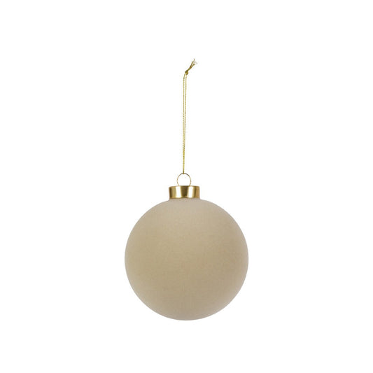 Taupe Flocked Ornament, 4" style shot 1