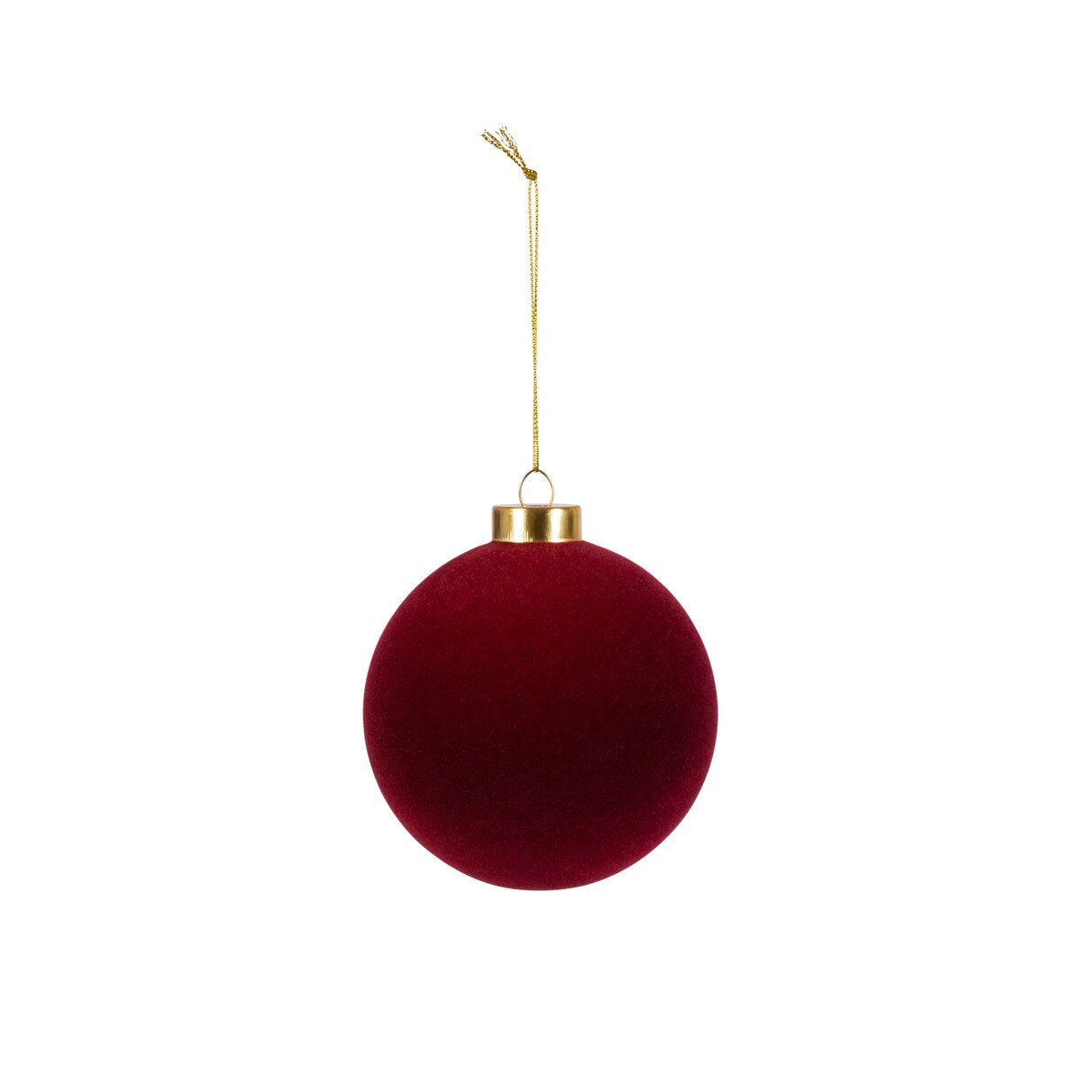 Burgundy Flocked Ornament, 4" style shot 1