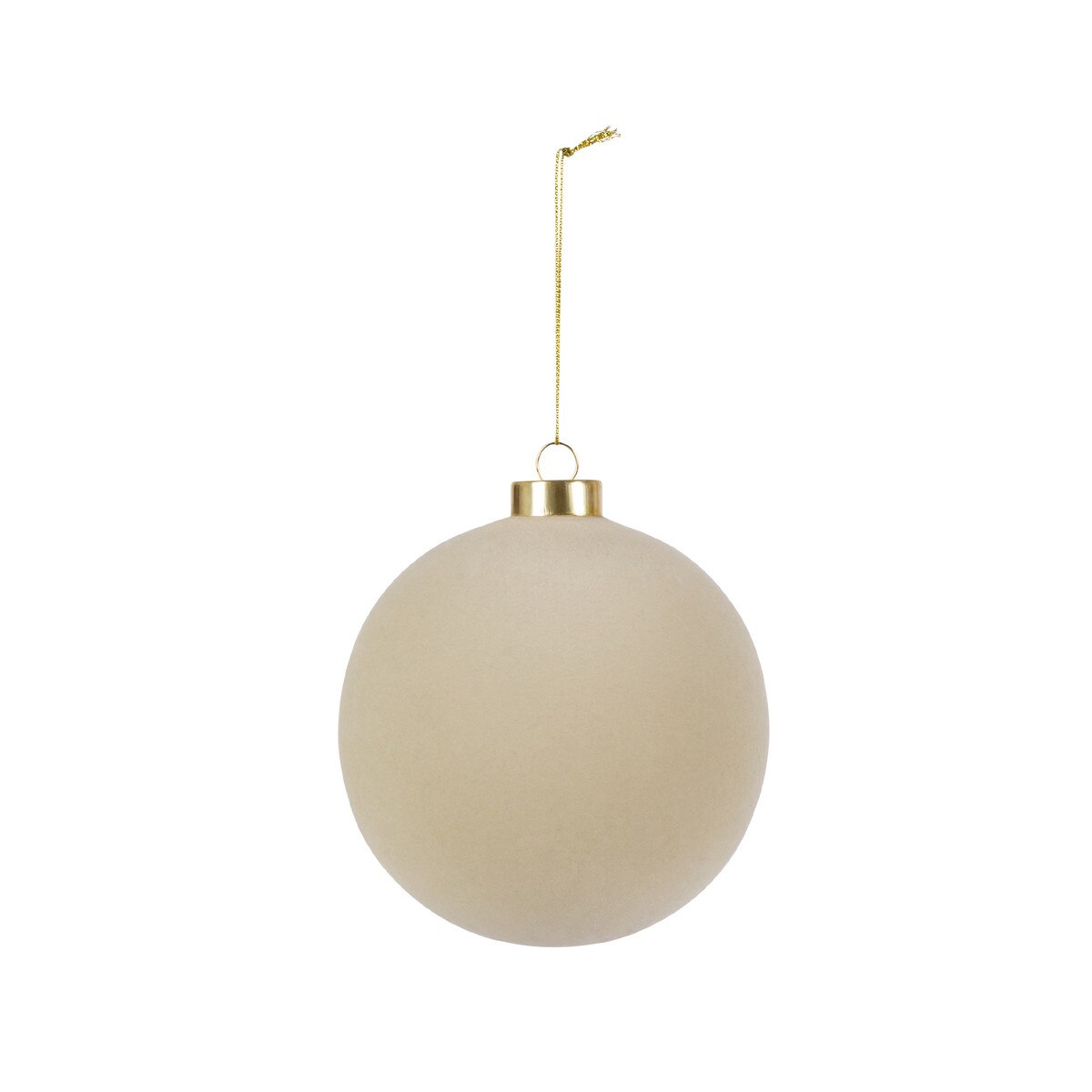 Taupe Flocked Ornament, 4.75" style shot 1