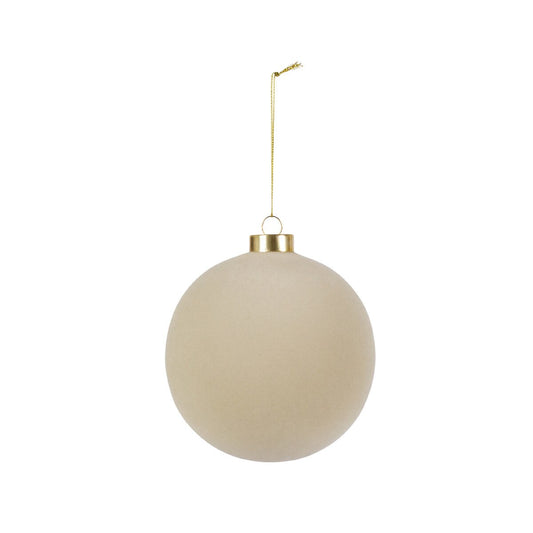 Taupe Flocked Ornament, 4.75" style shot 1