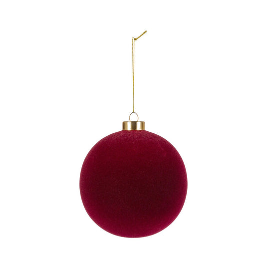 Burgundy Flocked Ornament, 4.75" style shot 1