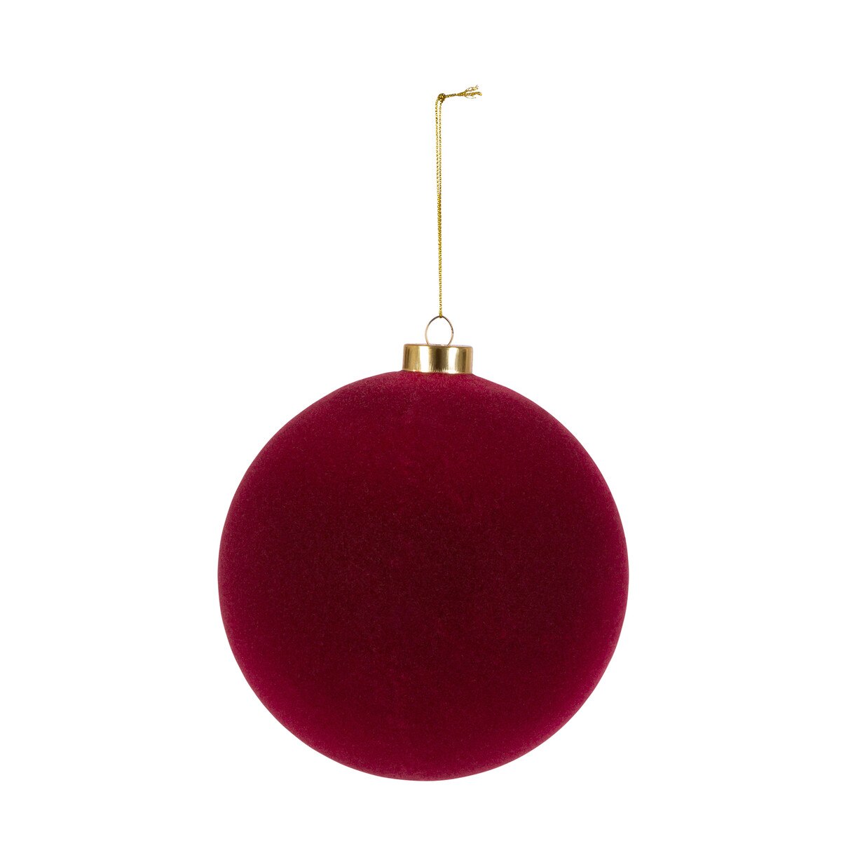 Burgundy Flocked Ornament, 5.75" style shot 1