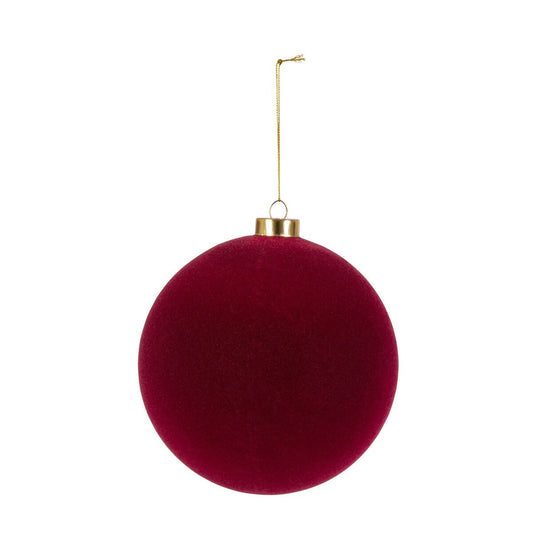 Burgundy Flocked Ornament, 5.75" style shot 1
