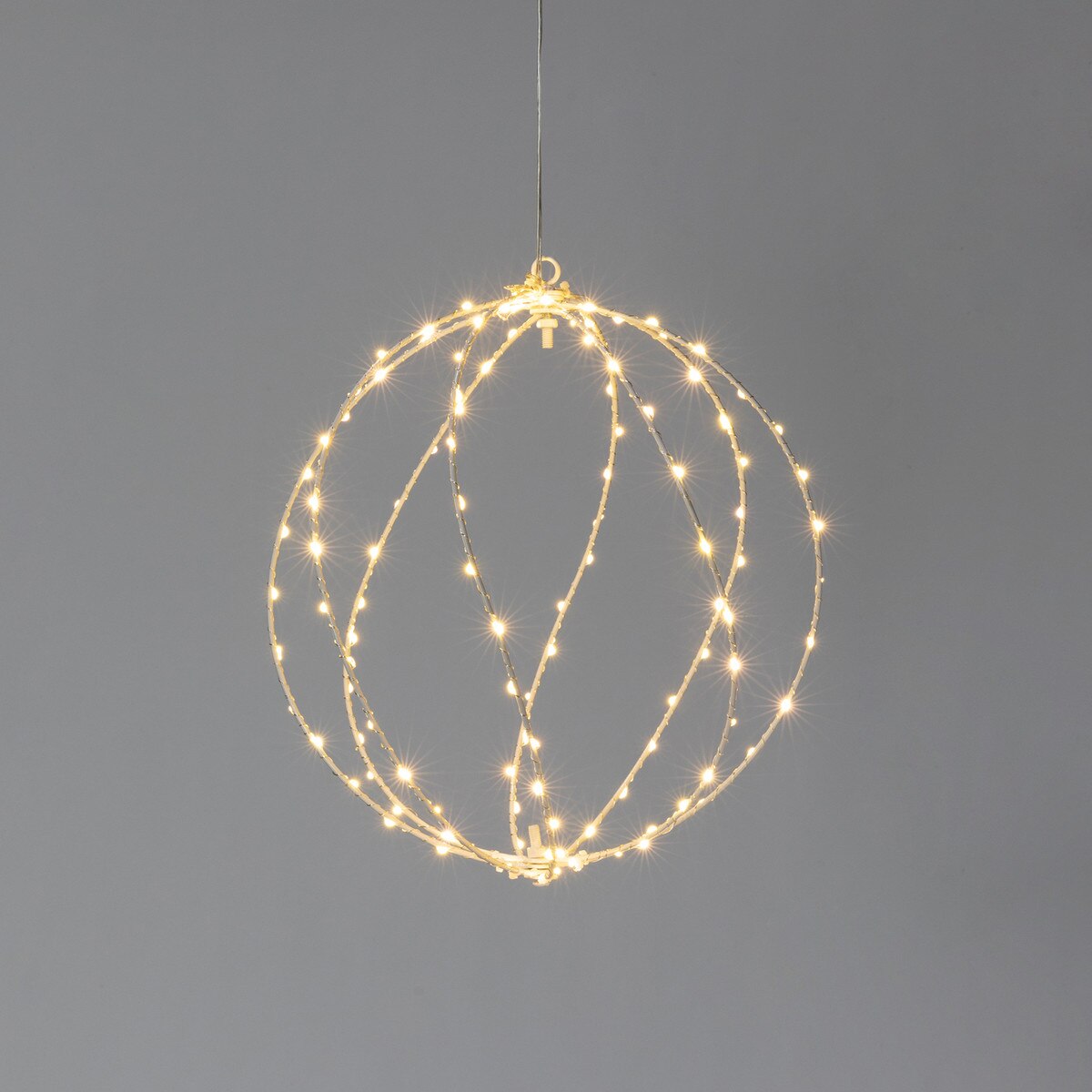 Twinkle Lit Sphere, White, Small style shot 1